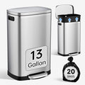 ELPHECO Kitchen Trash Can with Lid Soft Close, 13 Gallon / 50L Stainless Steel by ELPHECOUSA