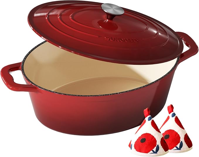 Enameled Cast Iron Dutch Oven by SUNOUTLY