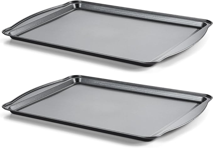 Baking Sheet Set of 2-17" x 11" x 0.5" Carbon Steel Cookie Sheet by Gymdin