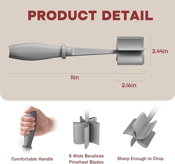 2 Pcs Meat Chopper, Hamburger Grinder, Premium Heat Resistant Smasher - Image 2