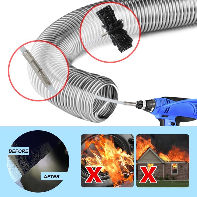 Particle Furnace Cleaning Brush, 4"/6" Brush,Chimney Brush,Dryer Vent