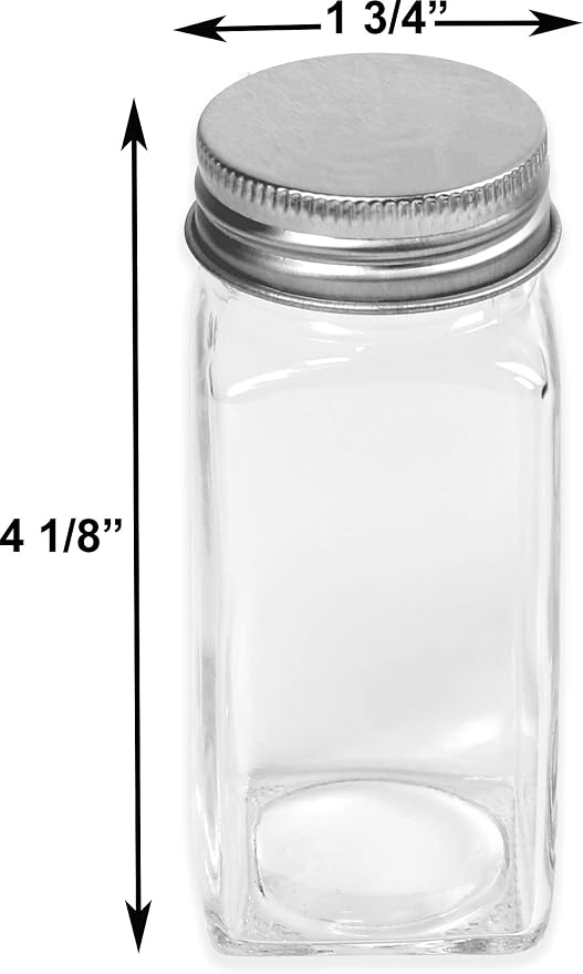 Simple Houseware Spice Jars 4 Ounce Square Glass Bottles - Image 4