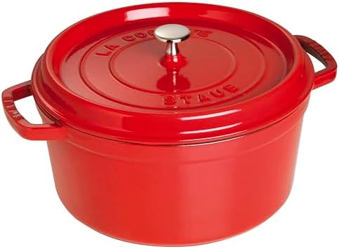 Staub 7-Qt Dutch Oven, Serves up to 7-8 People, Oven Safe to 500°F, Red