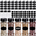 48 Pack 3 oz Clear Plastic Spice Jars with Label and Shaker Lids Empty