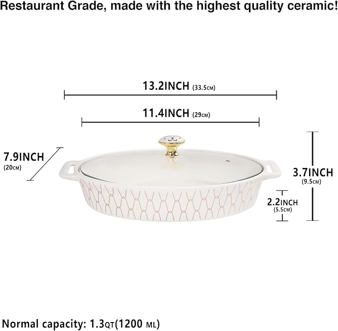 insongdafa 11" x 7.5" Ceramic Oval Casserole Dish - Image 2