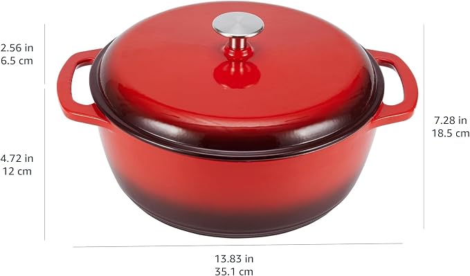Amazon Basics Enameled Cast Iron Dutch Oven Pot - Image 6