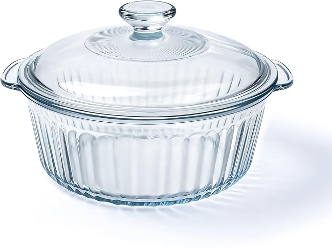 Luvan 2.4L/2.5Qt Round Glass Casserole Dish by Luvan