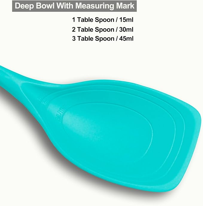 2 Pack Large Silicone Cooking Spoons set, Non-Stick Slotted/Solid Spoon set - Image 3