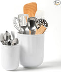 FOBENTA Utensil Holder, 7.3’’+5.4’’ Ceramic Kitchen Utensil Holder by FOBENTA