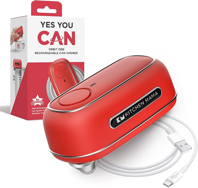 Kitchen Mama Orbit One Rechargeable Electric Can Opener: Hands-free, USB-C by KitchenMama