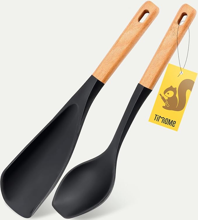 Spatula Spoon 2-Pack, Silicone Cooking Spoon by TIMHOME