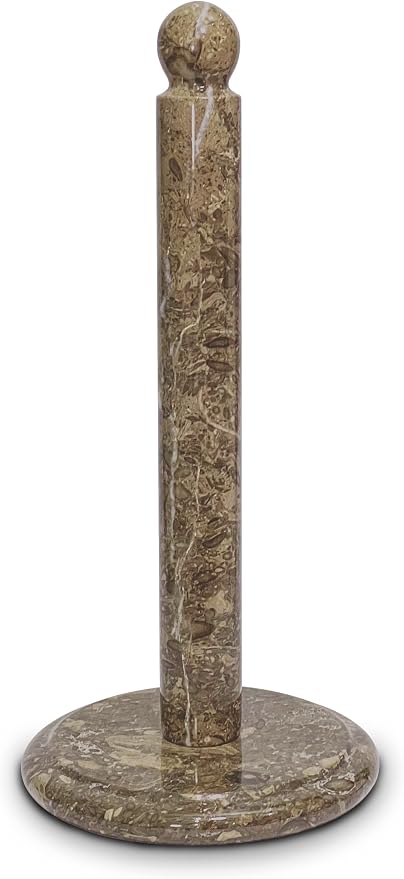 Handmade Fossil Grey Marble Paper Towel Holder – Natural Stone Stand by Unknown