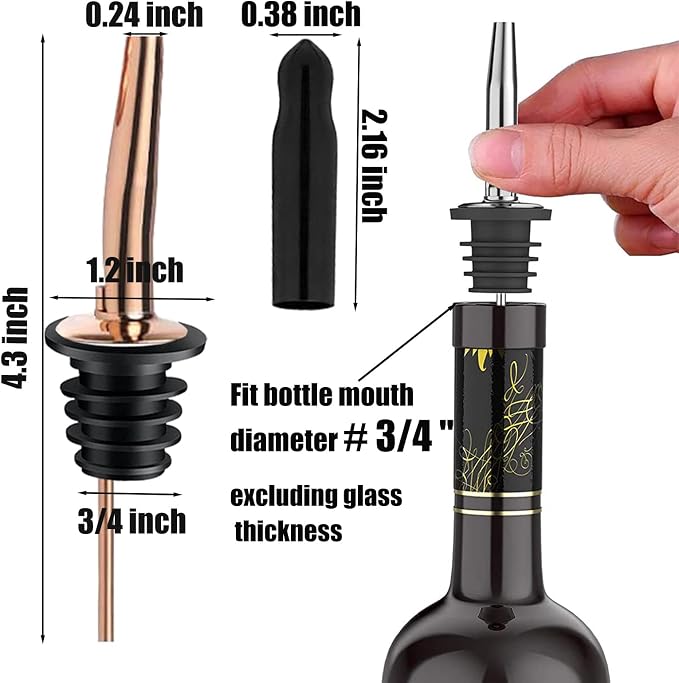 Pafusen 12 Pack Liquor Bottle Pourers, Liquor Pour Spout - Image 5