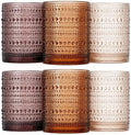 Venus Amber Brown Hobnail Highball Glasses Vintage Tumblers Set of 6