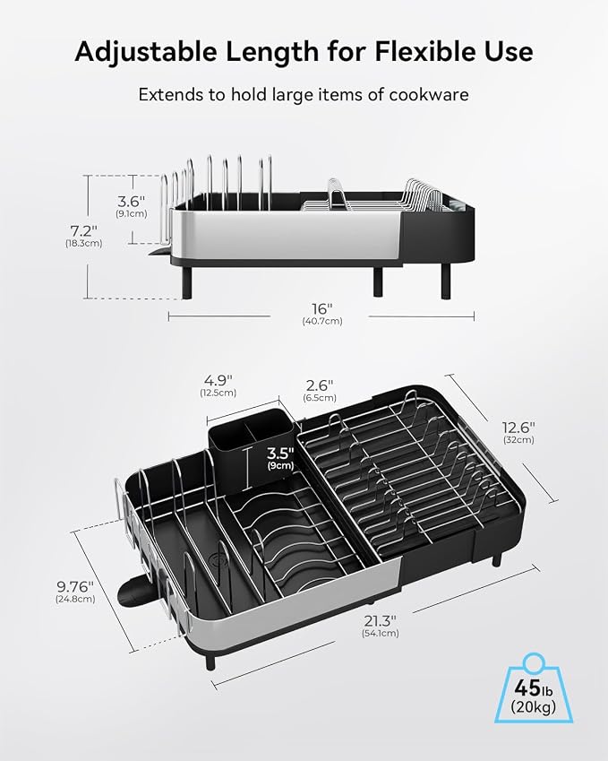 SUNLY Expandable Dish Drying Rack, Versatile Brackets - Image 8