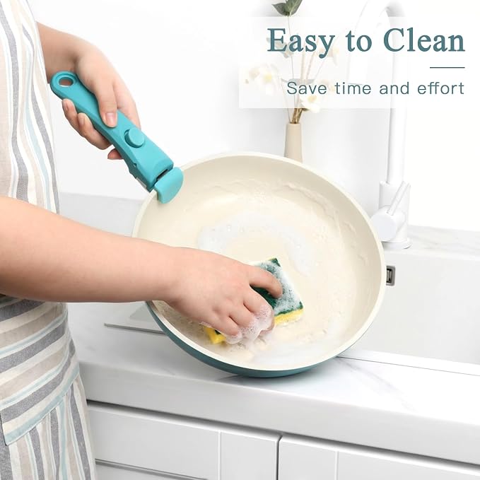 GIPP 5pcs Pots and Pans Set Non Stick, Nonstick Cookware Set Detachable Handle - Image 8
