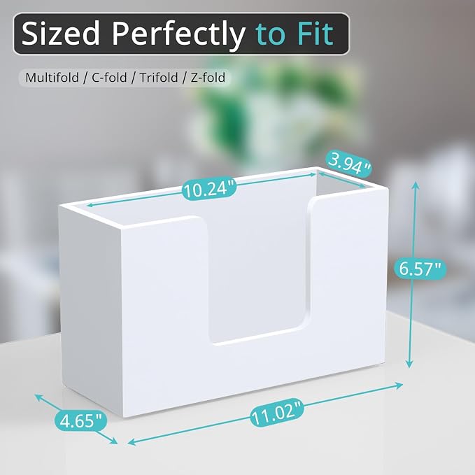 Paper Towel Dispenser Countertop, Wooden Bathroom Paper Towel Holder, - Image 2