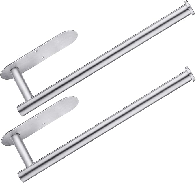 CUXIXA Paper Towel Holder Under Cabinet 2 Pack, Stainless Steel Paper Towel by CUXIXA