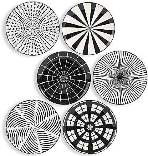 Ceramic Dessert Plates 8 Inch - Salad Appetizer Plate Set of 6