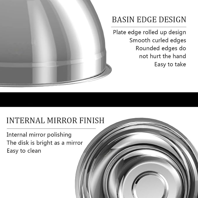 Mixing Bowls, Utensils for the Kitchen, Dishwasher Safe, 3.75L / 3.25L / 2.5L / - Image 5