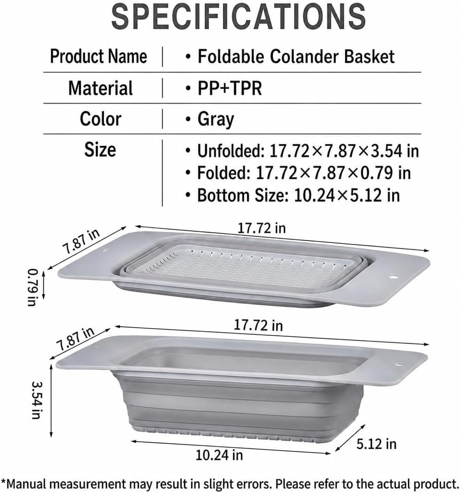 Monozuki Collapsible Colander – Space Saving Silicone Kitchen