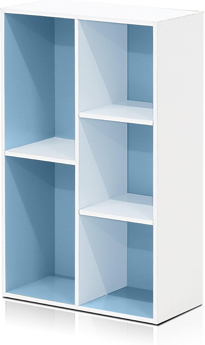 Furinno LUDER Book Shelf, 5-Cube Bookshelf, Reversible Bookcase, 9.4 x 19.5 x - Image 5