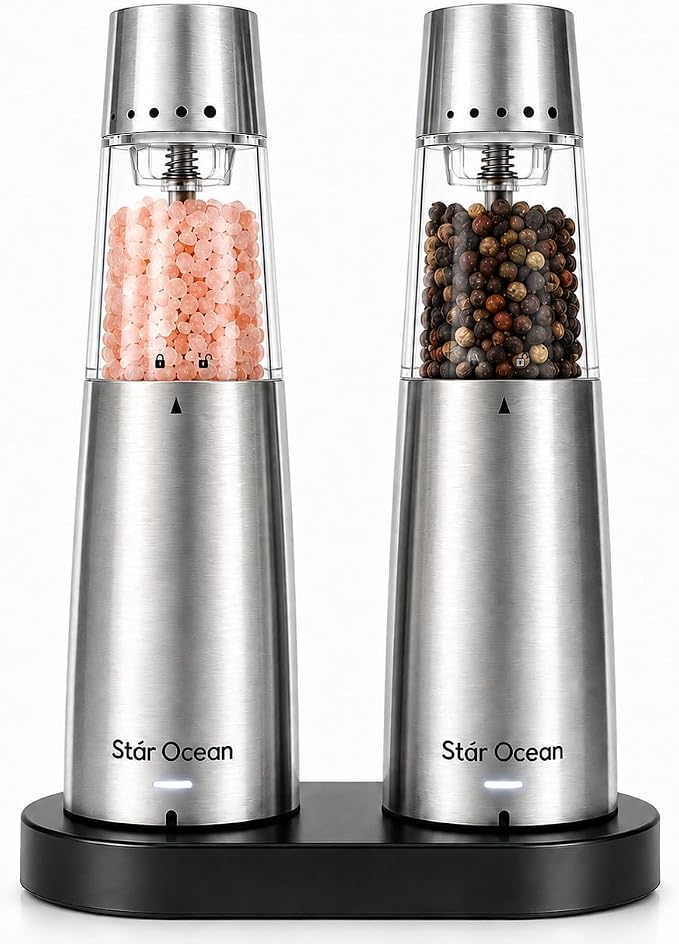 StarOcean Electric Salt and Pepper Grinder Set, Automatic Gravity Grinder by Unknown