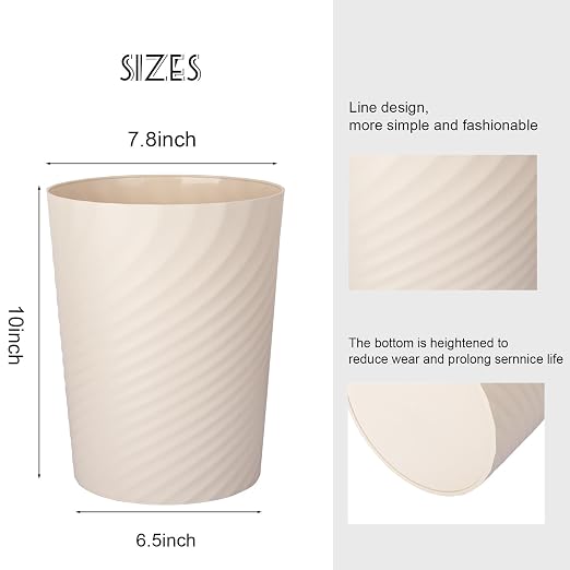 UUJOLY Plastic Small Trash Can Wastebasket, Garbage Container Basket - Image 3