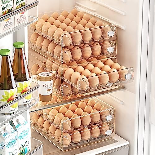 60 Egg Holder for Fridge, Egg Container for Refrigerator, Stackable