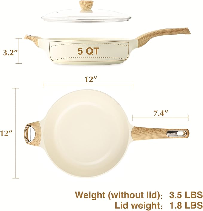 SENSARTE Ceramic Nonstick Frying Pan Skillet - Image 6