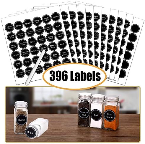 SWOMMOLY Spice Rack Organizer with 36 Spice Jars 4 oz, 396 Spice
