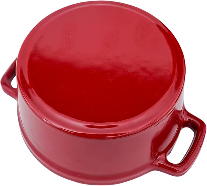 Flavehc Mini Cocotte 16 oz Mini Dutch Oven 0.5 qt. Cast Iron Garlic Roaster - Image 6