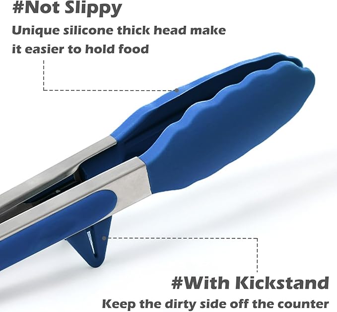 Silicone Tongs for Cooking, Heat Resistant Food Grade Small Serving Tong for - Image 2