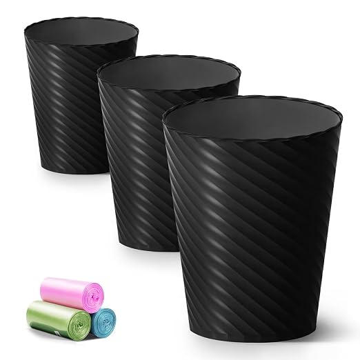 Lysam Bathroom Trash Can, 3 Pack 1.8 Gallons Small Trash Can by Lysam