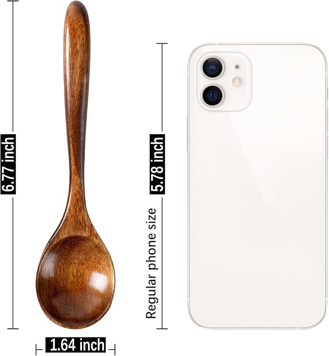 6 PCS Wooden Spoons for Honey, 6.7 inch Small Wooden Spoons - Image 3