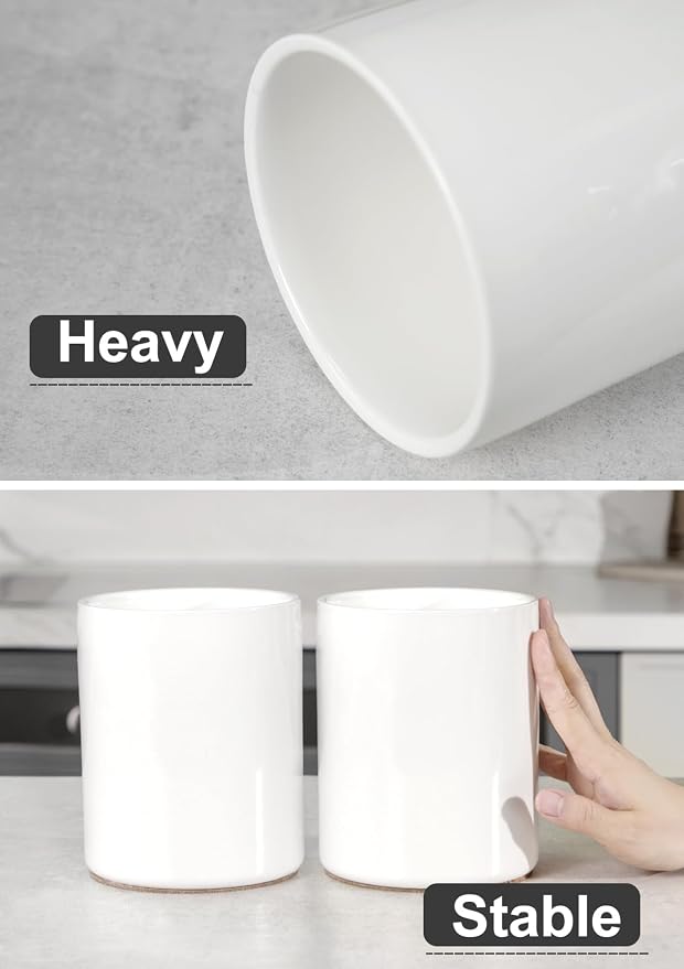 Nucookery Utensil Holder, 6.4" Ceramic Kitchen Utensil Holder - Image 5