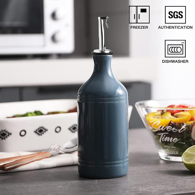 Sweejar Ceramic Olive Oil Dispenser Bottle, Opaque Oil Cruet Protects to Reduce - Image 2