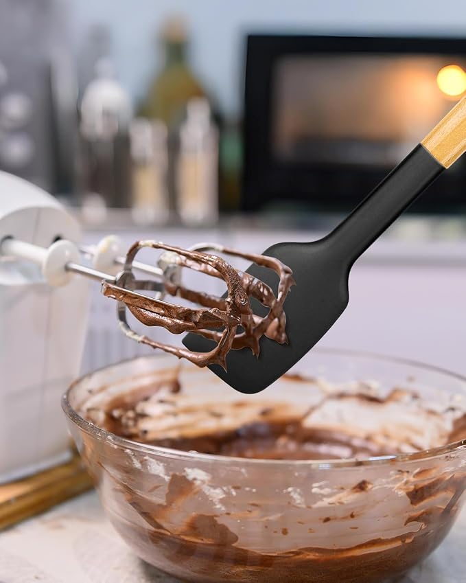 Silicone Heavy-Duty Spatula, Sturdy Bpa-Free Matte Silicone, Wooden Handle - Image 5