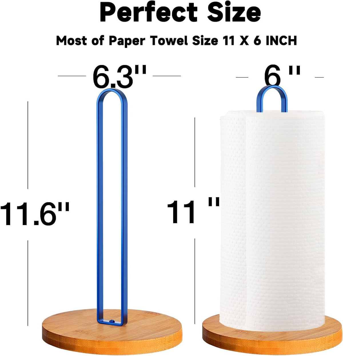 TONLEA Wooden Paper Towel Holder Countertop, Kitchen-Towel-Holder