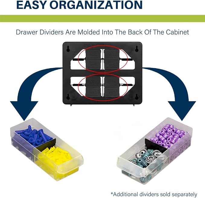 Akro-Mils 16-Drawer Plastic Storage Cabinet | 10-1/2 x 6-1/2 x 8-1/2 Inch | - Image 6