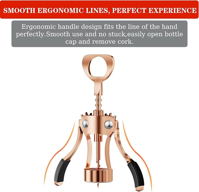 KORCCI Wine Opener, Heavy-Duty Zinc Alloy Wing Corkscrew, Premium Beer Bottle - Image 6