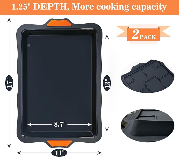 Webake Silicone Quarter Sheet Cake Pan, 9x13 inch Sheet Pans - Image 7