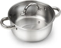 Cook N Home 3-Quart Stainless Steel Pot, Small Stock Pot by CookNHome