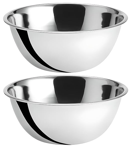OCS Parts 8 Quart Mixing Bowls | Set of 2 | 13.25-Inch Stainless Steel by OCSParts