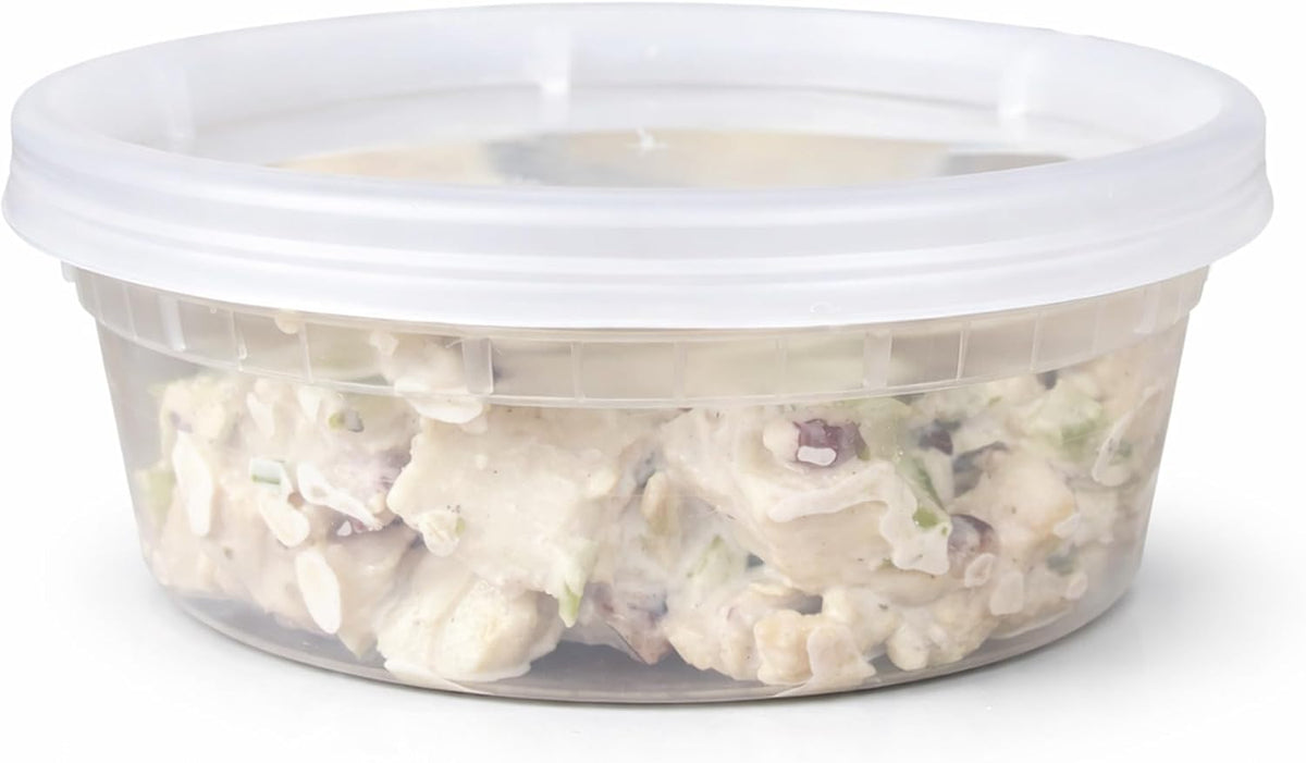 8 oz [15 Pack] BPA Free Plastic Deli Food Storage Containers with Lids