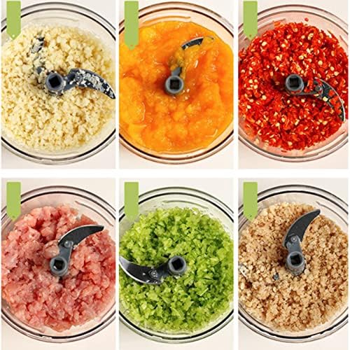 Manual Food Processor Vegetable Chopper, 500ml Gray Portable Hand Pull