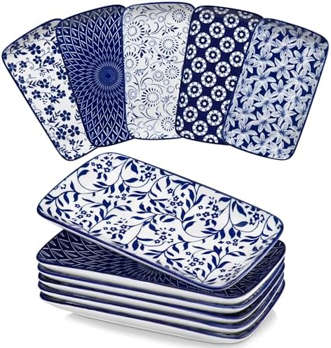 vancasso Selene Rectangular Dinner Plates 9.5"x5.6"Inch, Ceramic
