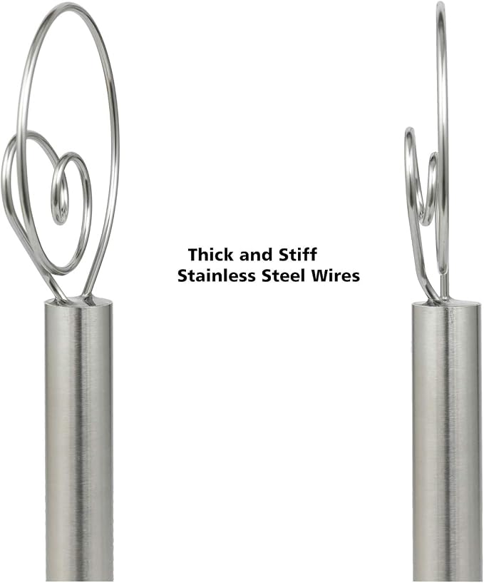 Jillmo Danish Dough Whisk, 12 inch Stainless Steel Bread Whisk, 2 Pack - Image 4