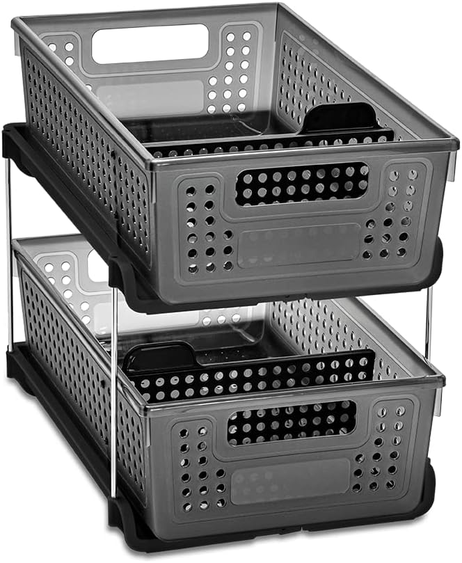 madesmart Antimicrobial 2-Tier Organizer Multi-Purpose Slide-Out Storage by madesmart%C2%AE