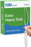 Dealusy 100 Count Extra Heavy Duty Clear Plastic Knives Disposable, Heat by Dealusy